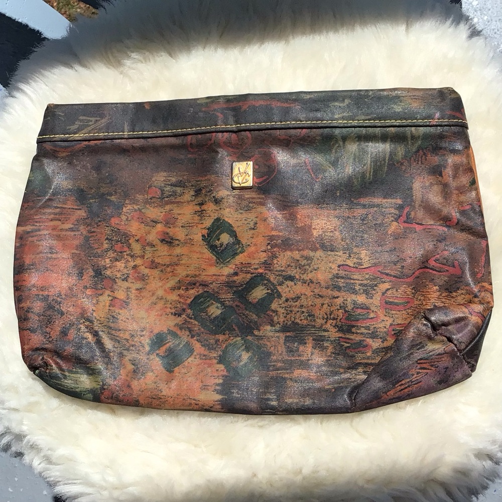 Vincent Van Gogh All Leather Impressionist Art Clutch Handbag Paris Amsterdam